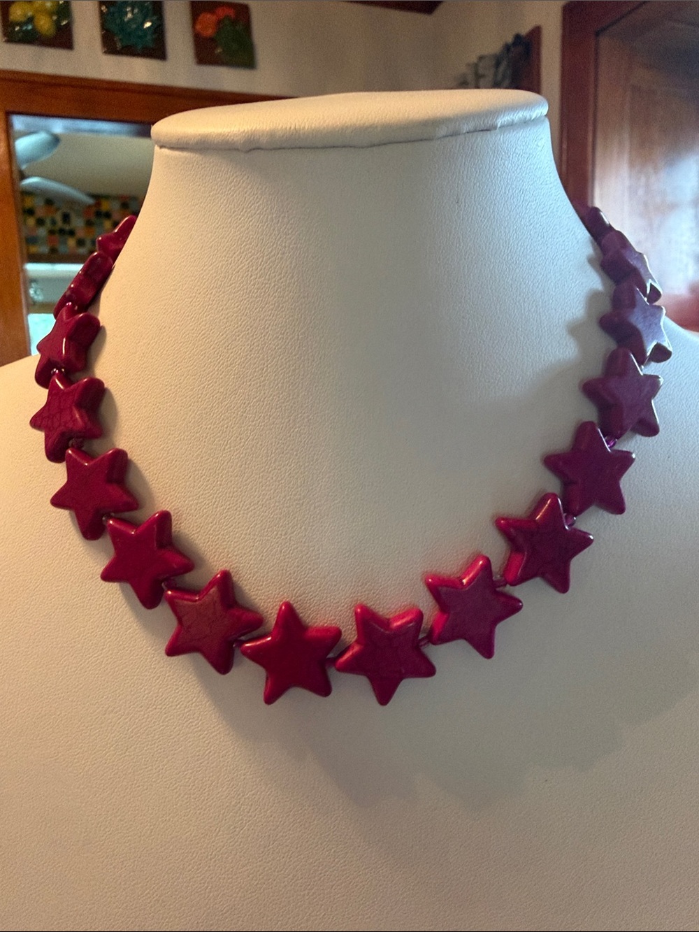 Audrey Limoges Collection Fuchsia Star Bead Necklace - Women's Jewelry